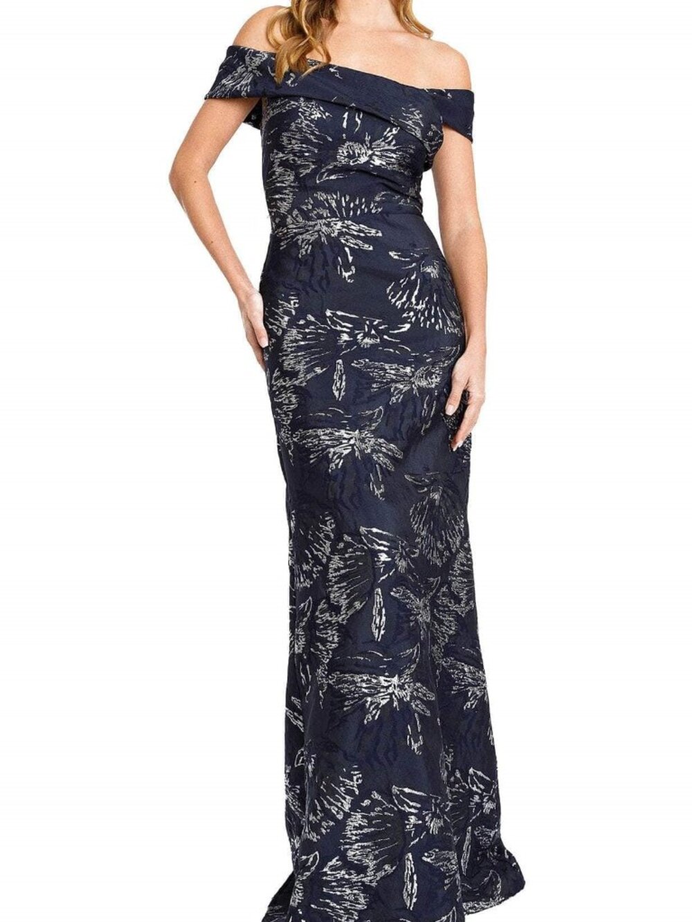 SALE NWT Nicole Bakti 7176 Mother of the Bride Dress Navy/Silver Size 4